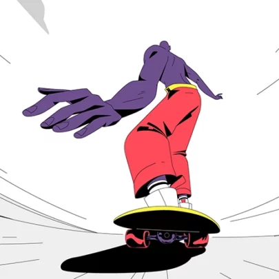 Skateboard traditional 2D animation